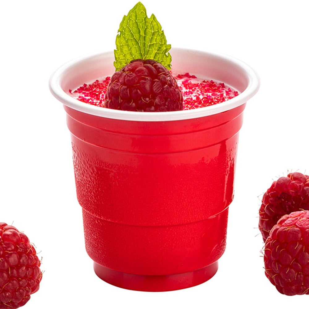 Chef 101 2 oz Red Plastic Party Cup - 2" x 2" x 2" - 25 count box