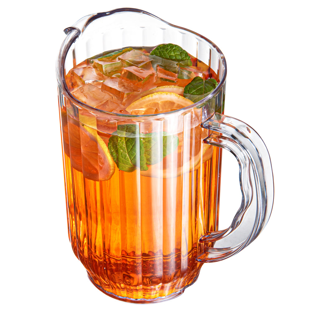Chef 101 47 oz Clear Plastic Water Pitcher - 4 1/2" x 4 1/2" x 7 3/4" - 1 count box