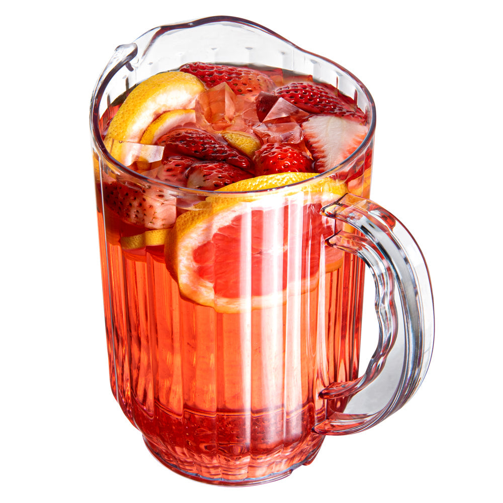 Chef 101 60 oz Clear Plastic Water Pitcher - 5" x 5" x 7 3/4" - 1 count box