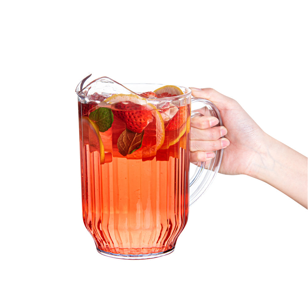 Chef 101 60 oz Clear Plastic Water Pitcher - 5" x 5" x 7 3/4" - 1 count box