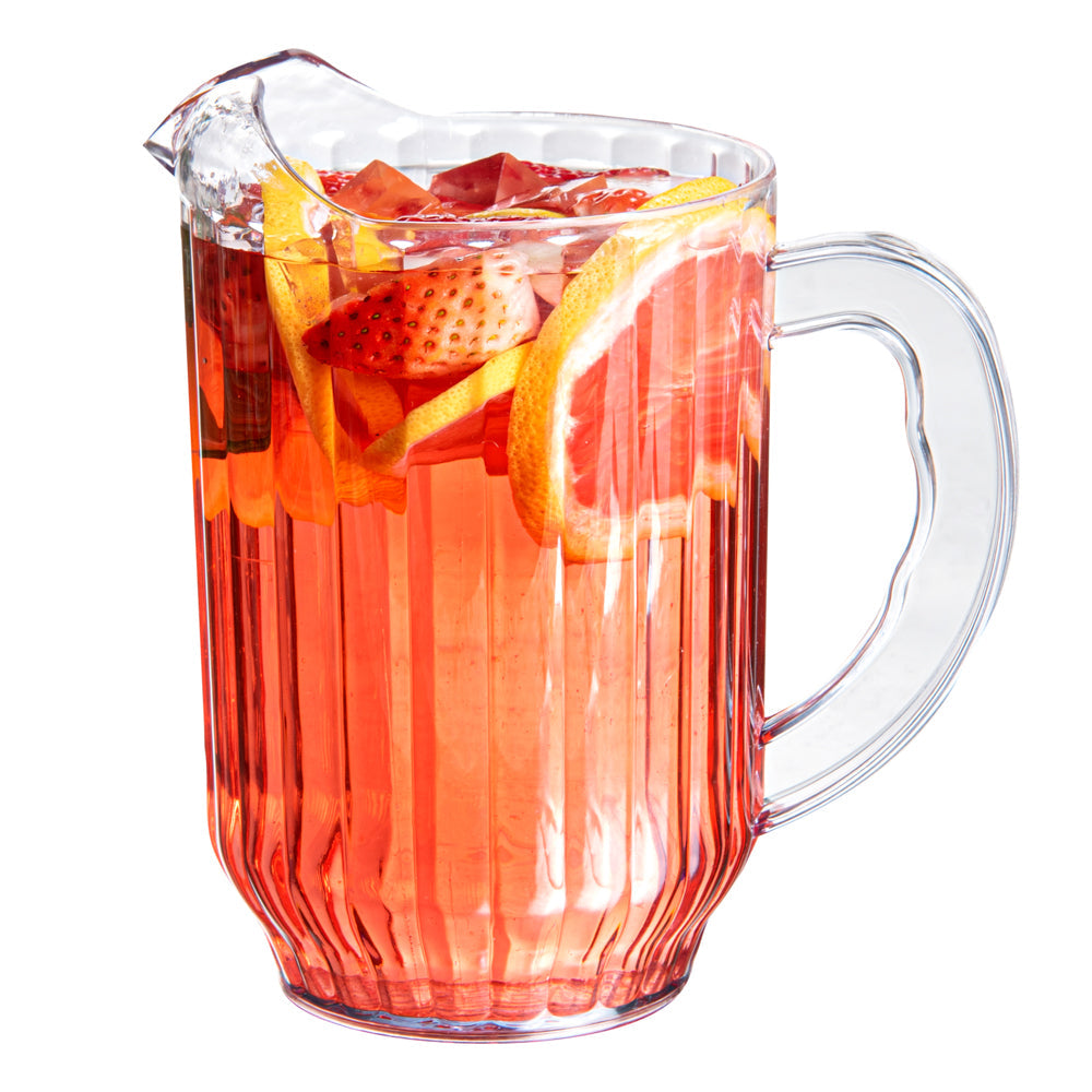 Chef 101 60 oz Clear Plastic Water Pitcher - 5" x 5" x 7 3/4" - 1 count box