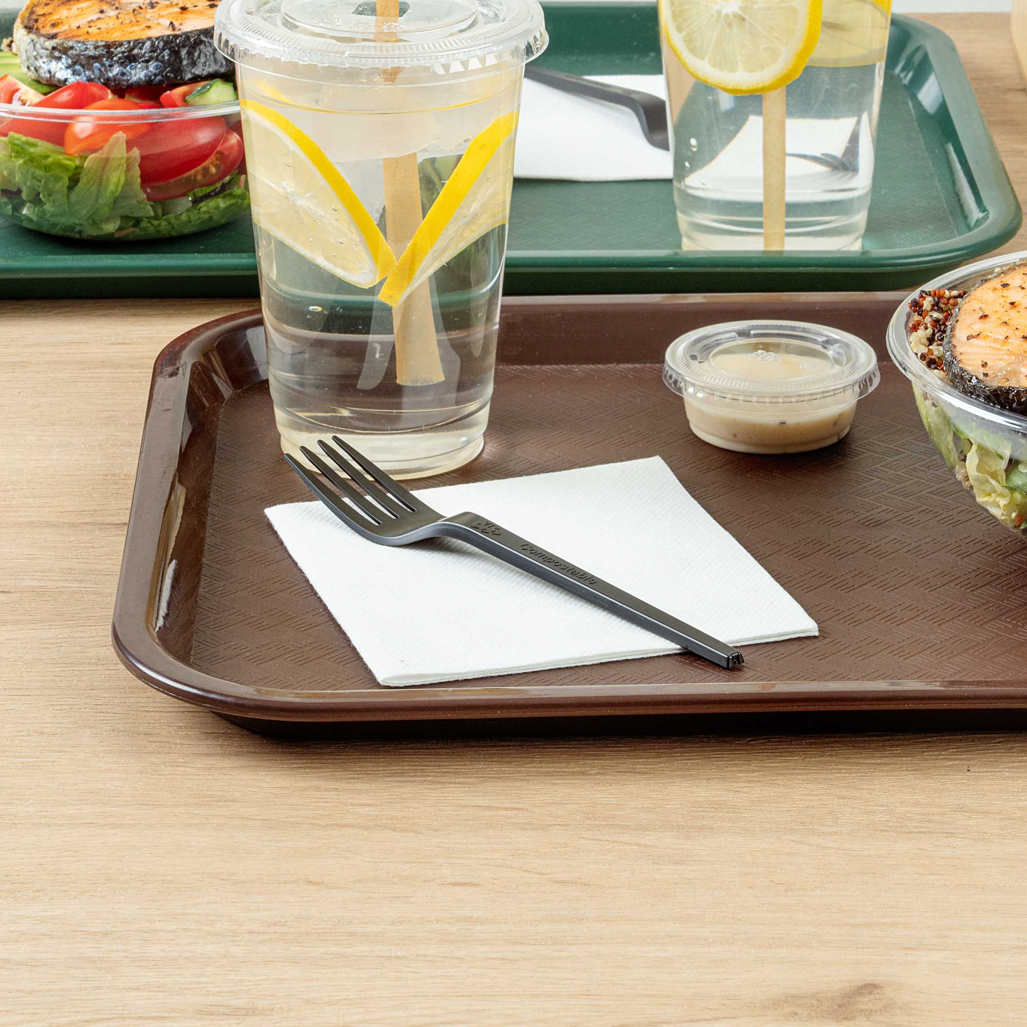 Basic Nature Black CPLA Plastic Fork - Heat-Resistant, Compostable - 6 1/2" x 1" x 1/2" - 250 count box