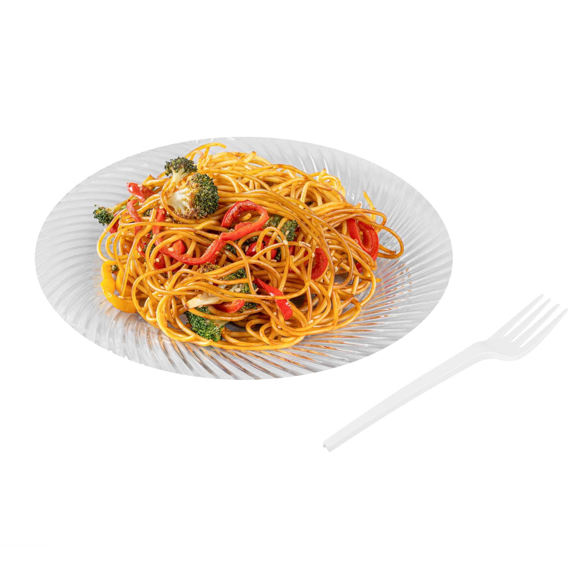 Basic Nature White CPLA Plastic Fork - Heat-Resistant, Compostable - 6 1/2" x 1" x 1/2" - 50 count box