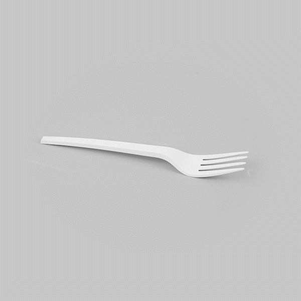 Basic Nature White CPLA Plastic Fork - Heat-Resistant, Compostable - 6 1/2" x 1" x 1/2" - 50 count box