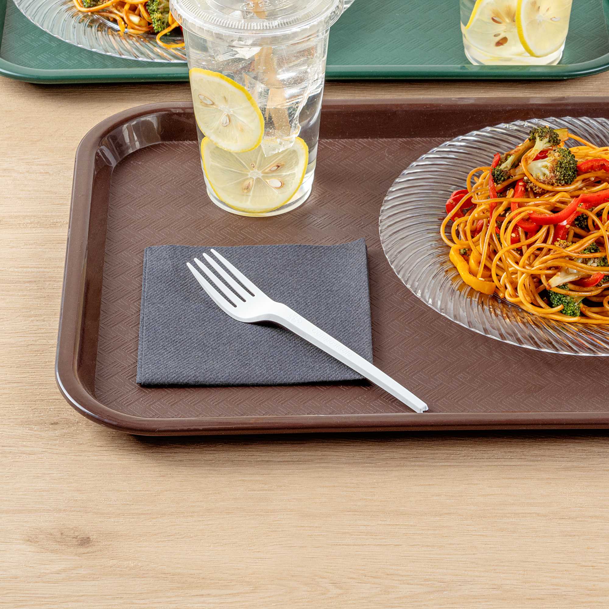 Basic Nature White CPLA Plastic Fork - Heat-Resistant, Compostable - 6 1/2" x 1" x 1/2" - 50 count box