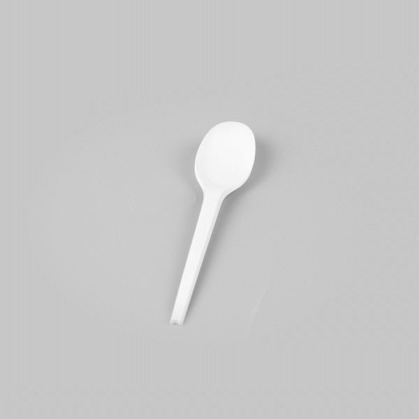 Basic Nature White CPLA Plastic Spoon - Heat-Resistant, Compostable - 6 1/2" x 1 1/4" x 1/2" - 250 count box