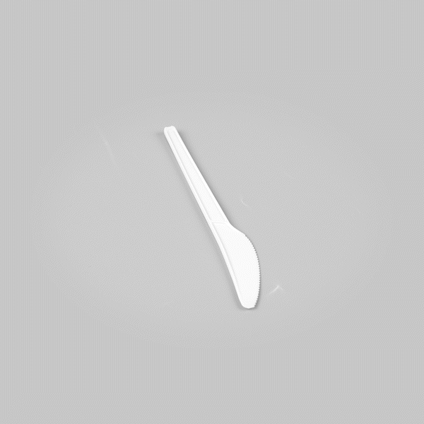 Basic Nature White CPLA Plastic Knife - Heat-Resistant, Compostable - 6 1/2" x 1/2" - 250 count box