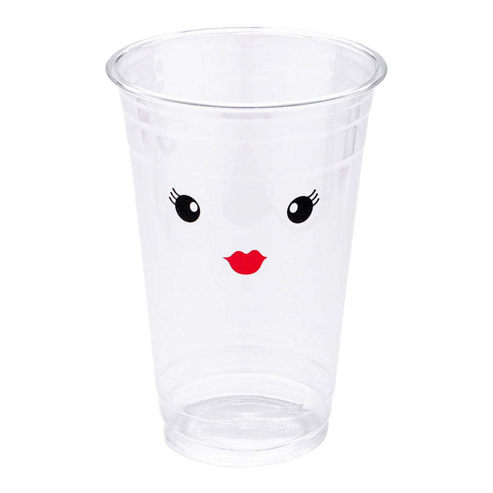 Visage 20 oz Clear Plastic Cup - Madame - 3 3/4" x 3 3/4" x 5 1/2" - 100 count box