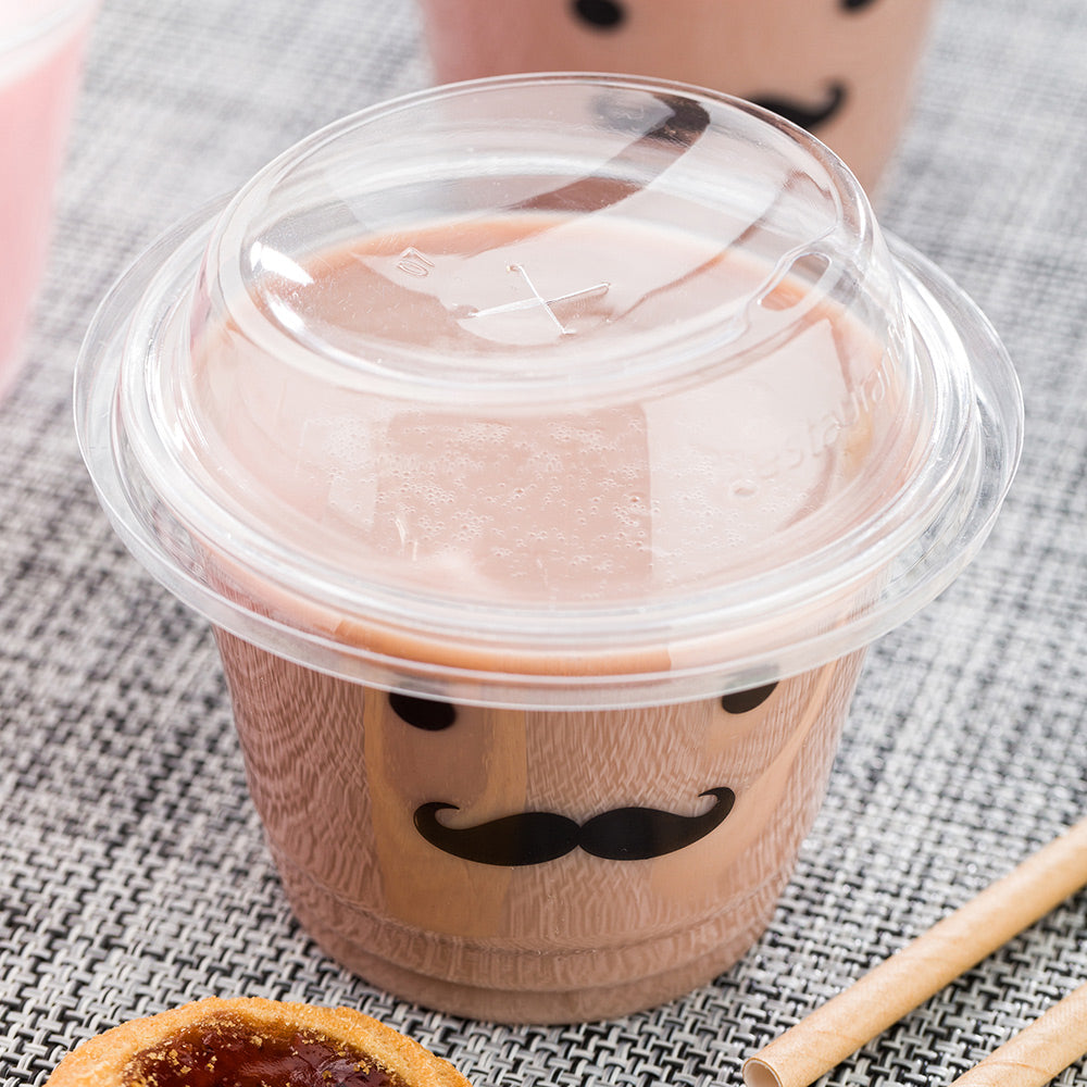 Visage Clear Plastic Top Hat 2-in-1 Straw or Sippy Cup Lid - Fits 9, 12, and 16 oz - 100 count box