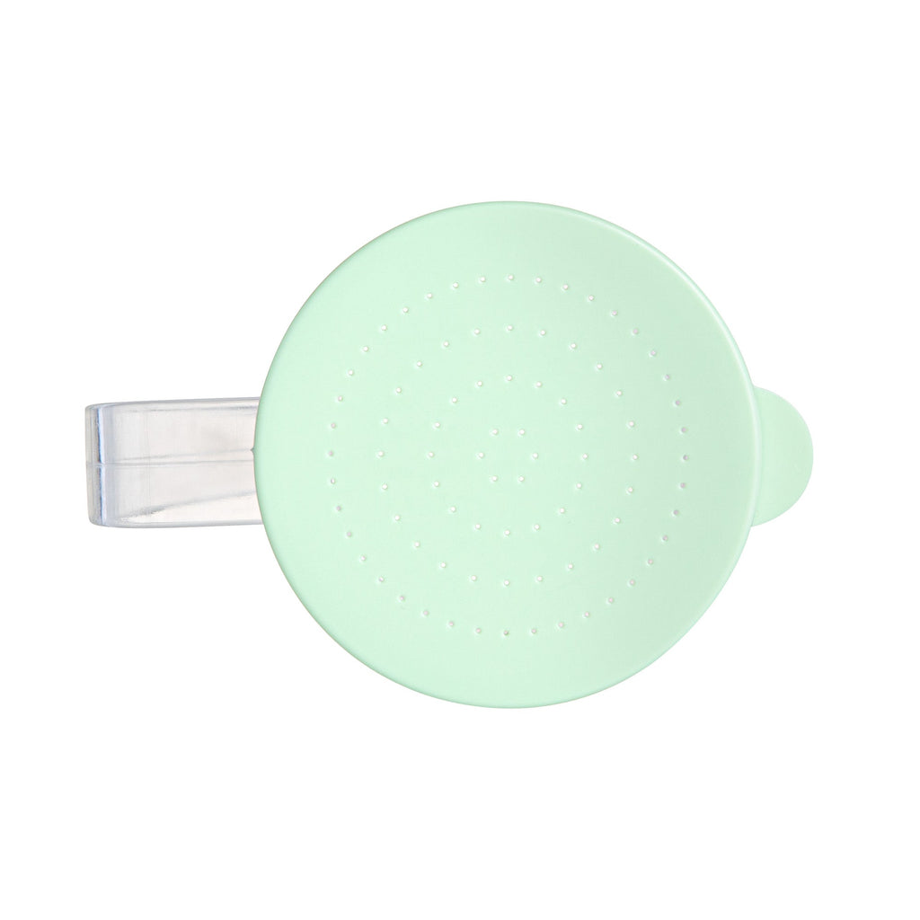 Chef 101 10 oz Clear Polycarbonate Dredge Spice Shaker - with Green Extra Fine Lid - 4 3/4" x 3 1/4" x 4" - 1 count box