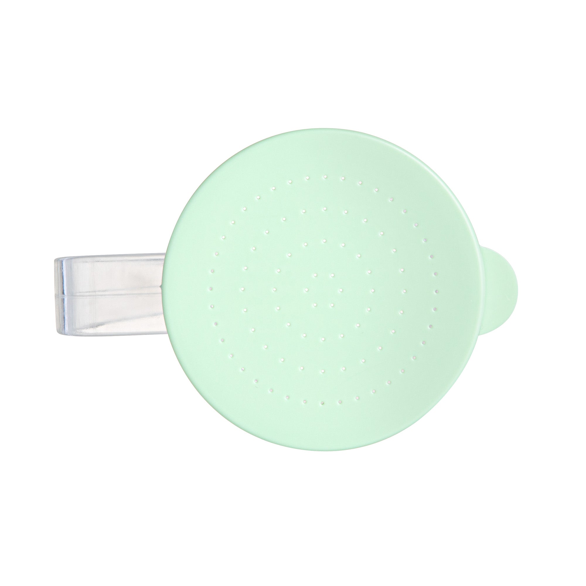 Chef 101 10 oz Clear Polycarbonate Dredge Spice Shaker - with Green Extra Fine Lid - 4 3/4" x 3 1/4" x 4" - 1 count box