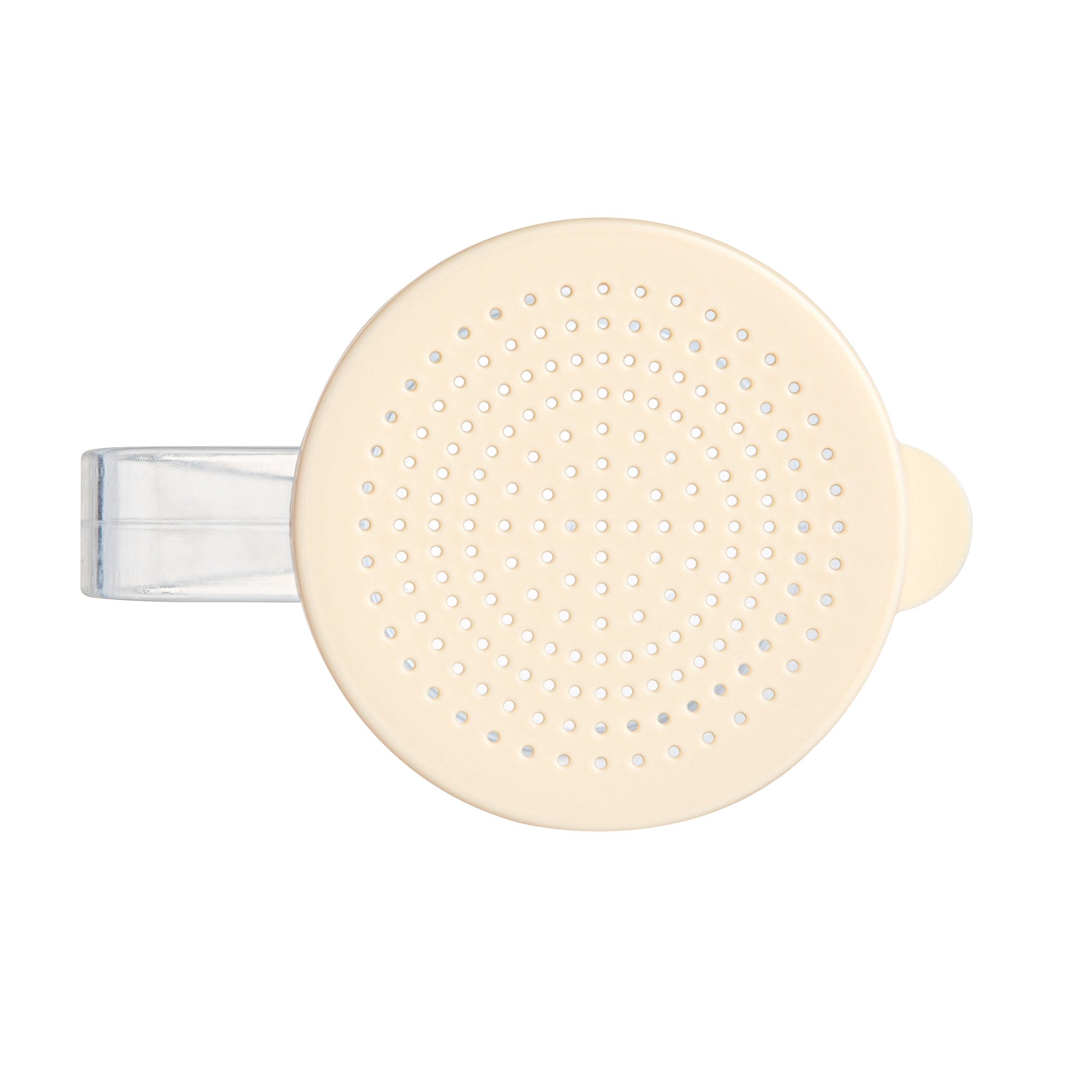 Chef 101 10 oz Clear Polycarbonate Dredge Spice Shaker - with Beige Fine Lid - 4 3/4" x 3 1/4" x 4" - 1 count box