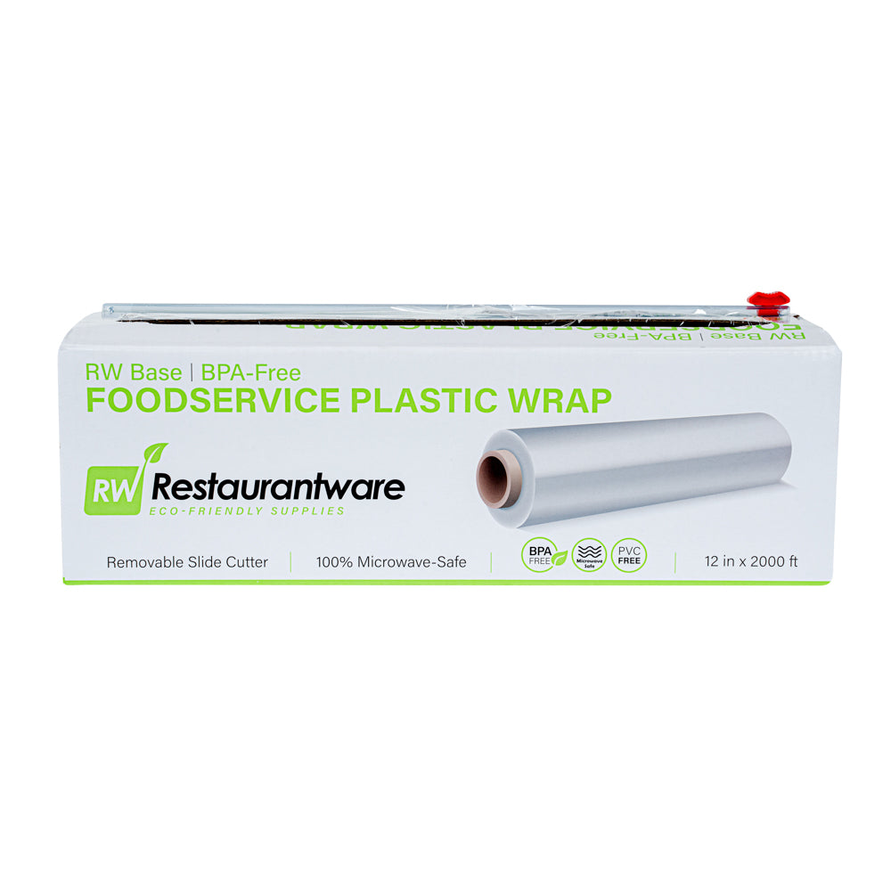 Chef 101 Clear Plastic Foodservice Food Wrap - BPA-Free, Microwave-Safe - 12" x 2000' - 1 count box
