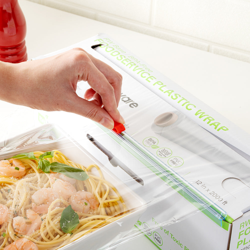Chef 101 Clear Plastic Foodservice Food Wrap - BPA-Free, Microwave-Safe - 12" x 2000' - 1 count box