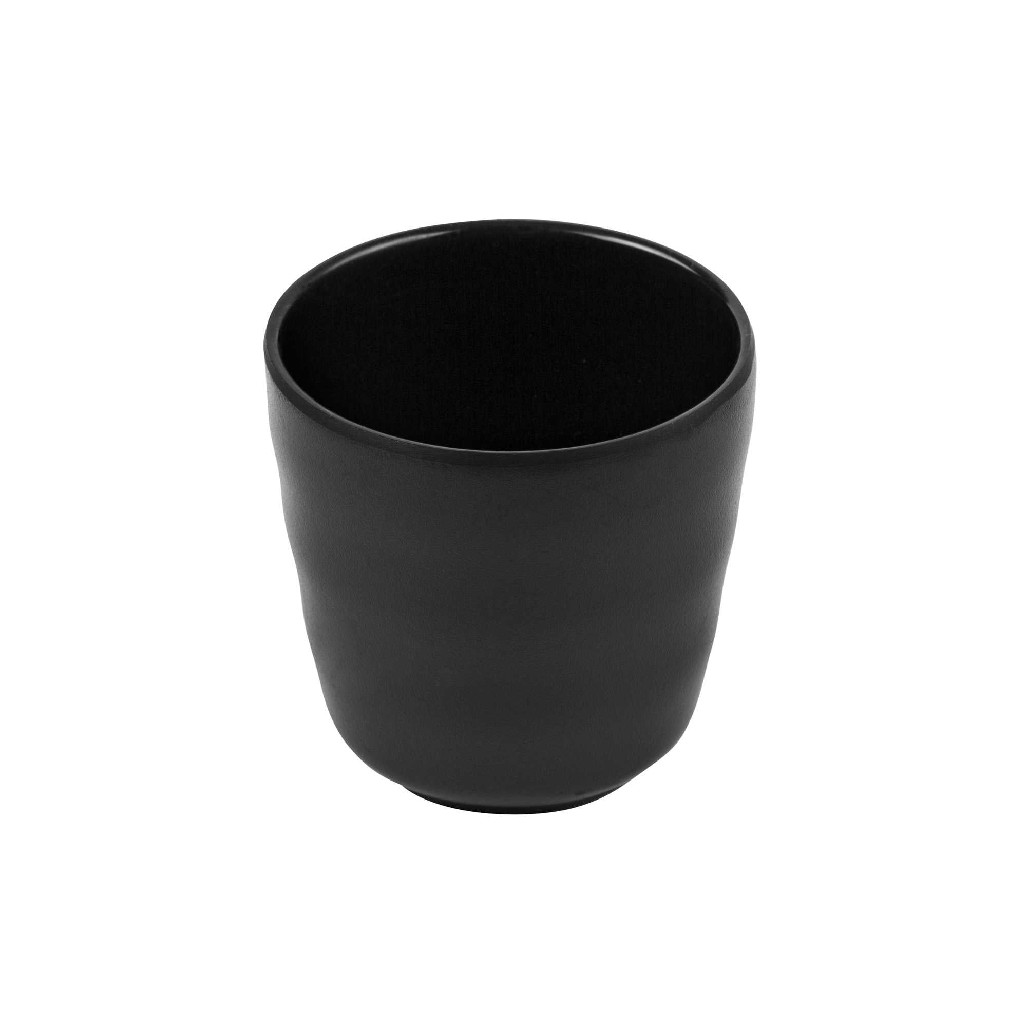 Voga 8 oz Black Melamine Tea Cup - Japonais - 3" x 3" x 3 1/4" - 10 count box