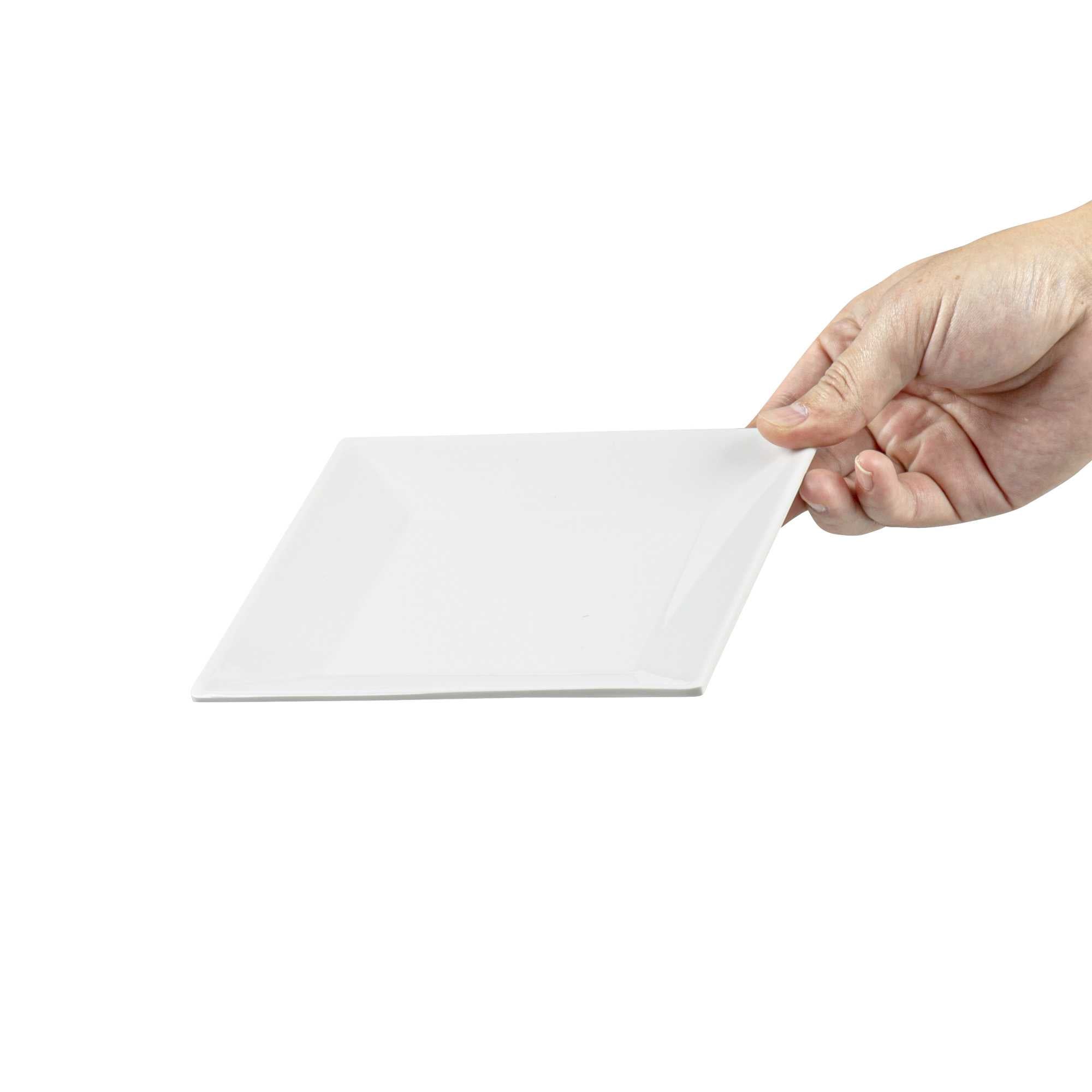 Voga Square White Melamine Small Plate - Classic - 6" x 6" x 3/4" - 4 count box