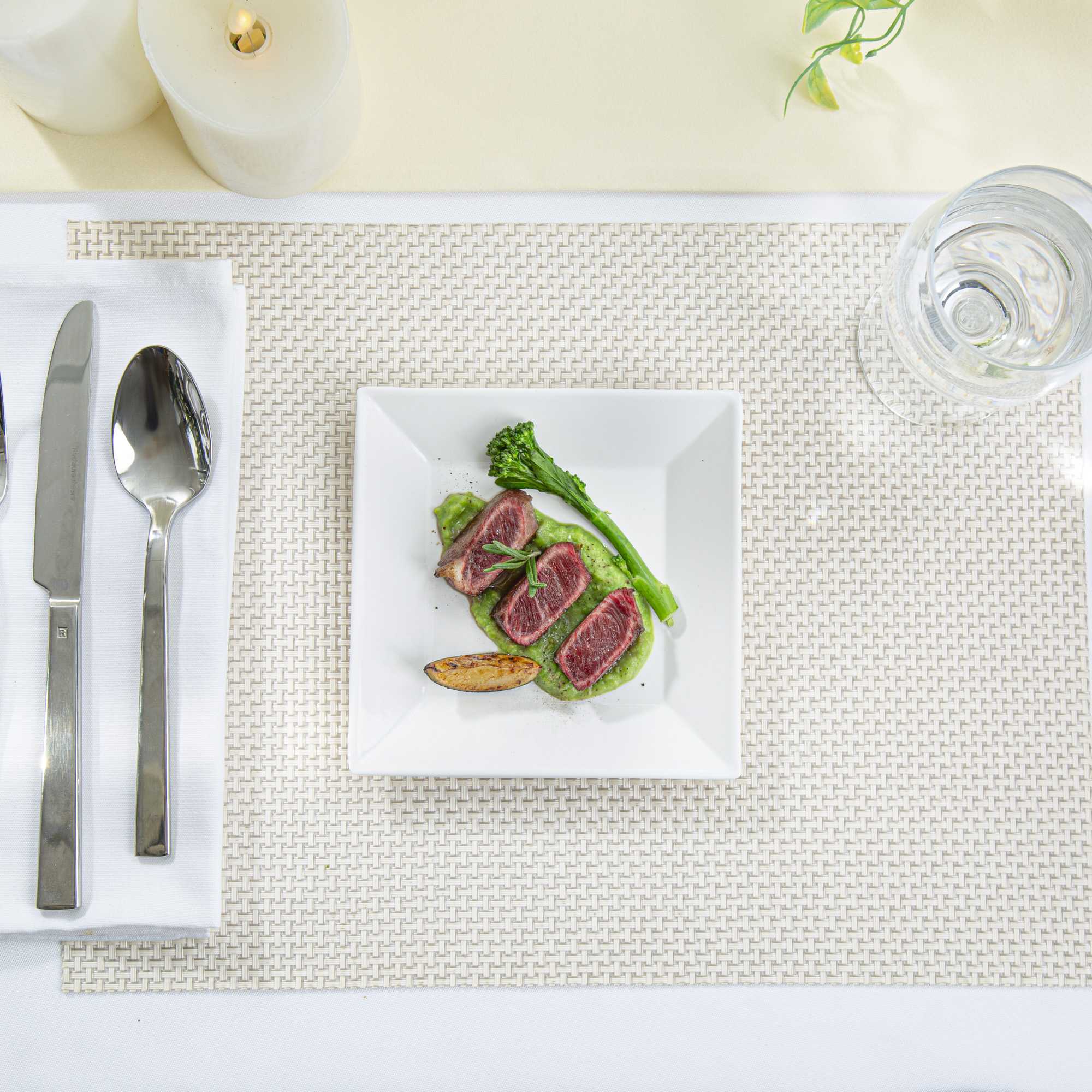 Voga Square White Melamine Small Plate - Classic - 6" x 6" x 3/4" - 4 count box