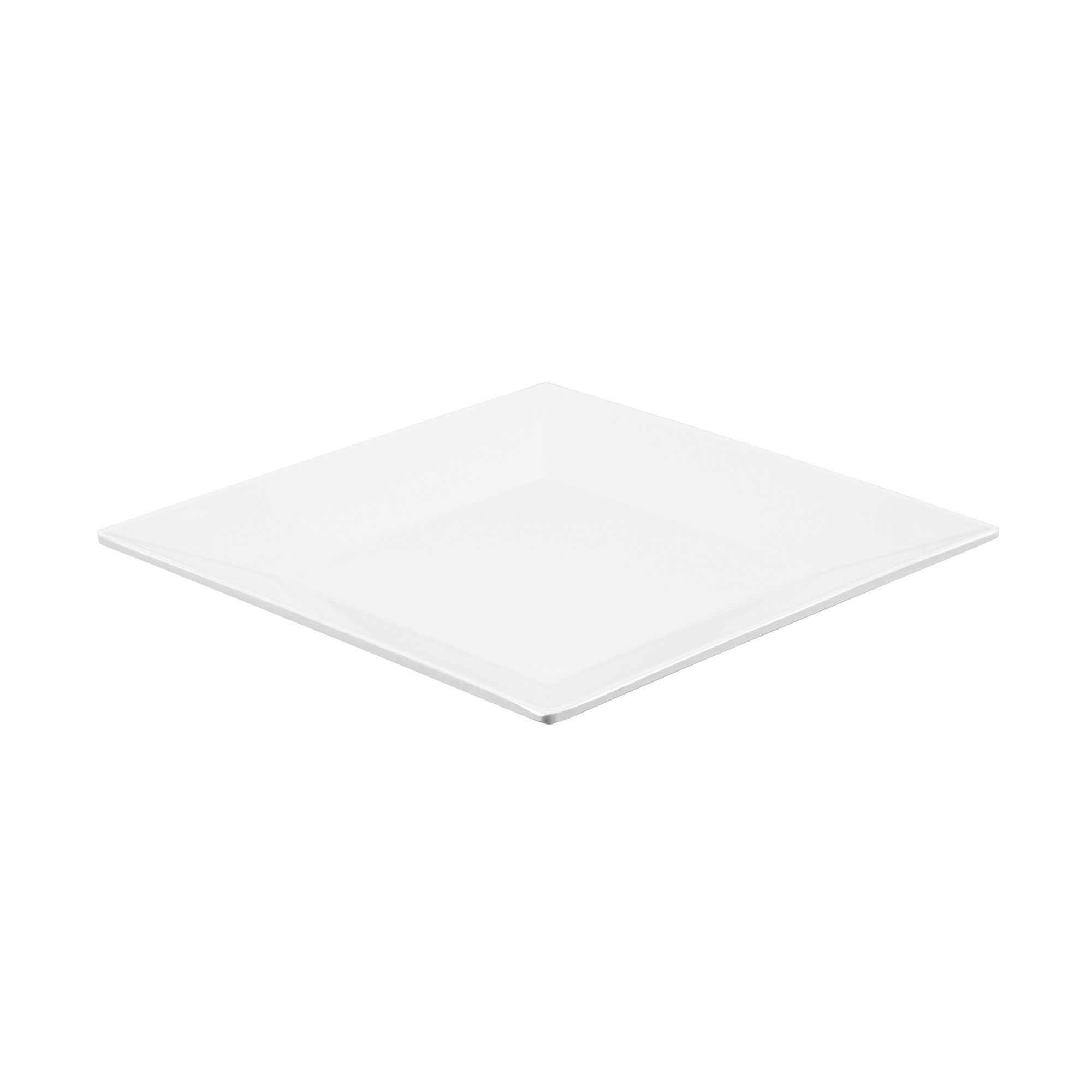 Voga Square White Melamine Medium Plate - Classic - 8" x 8" x 1" - 4 count box