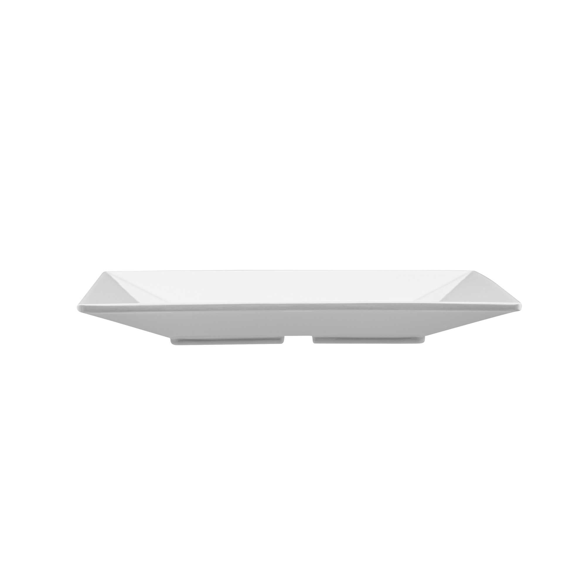 Voga Square White Melamine Medium Plate - Classic - 8" x 8" x 1" - 4 count box