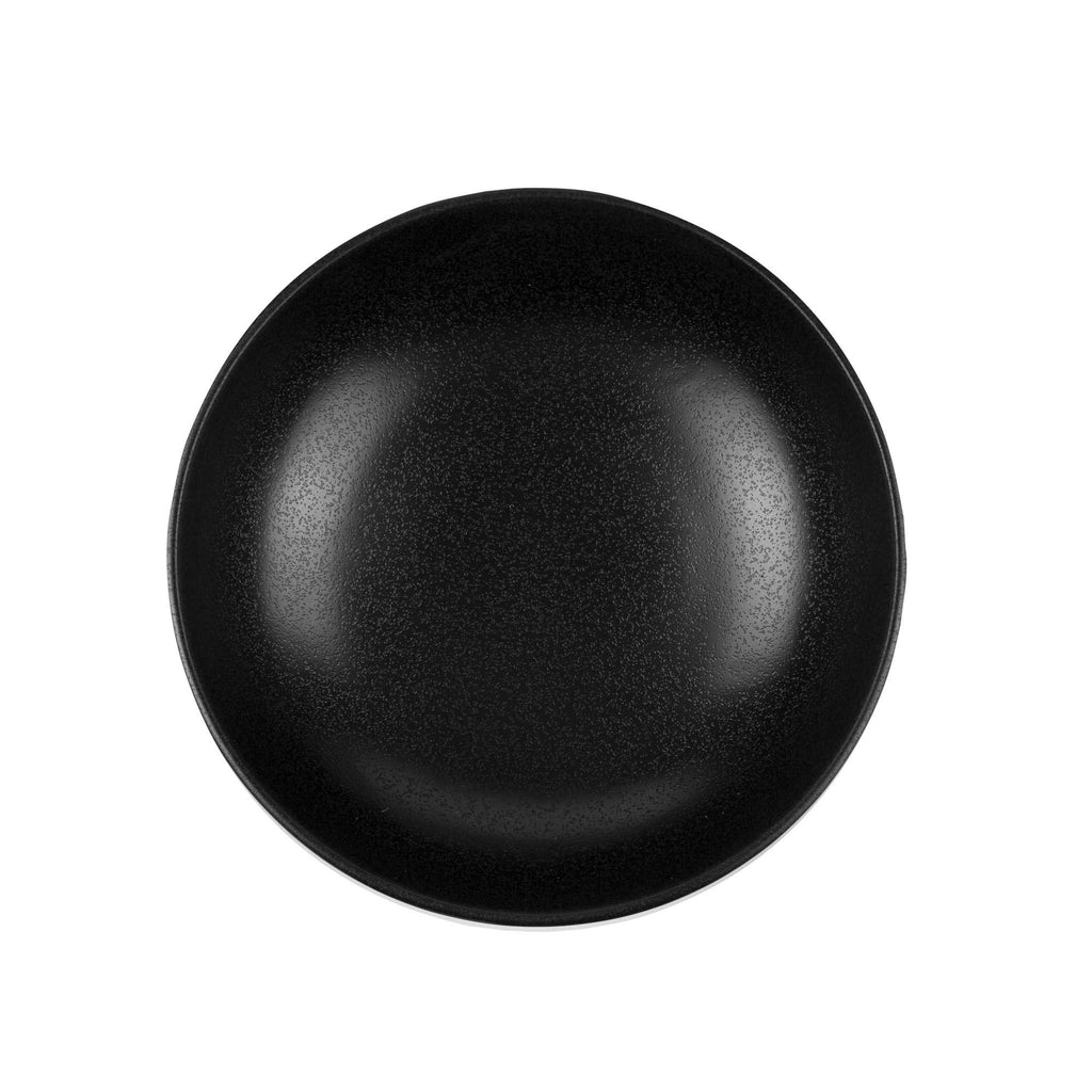 Voga 27 oz Black Melamine Large Bowl - Japonais, Faux Stone, Speckled - 9" x 9" x 2 1/2" - 2 count box