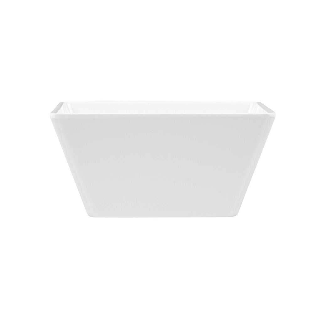 Voga 45 oz Square White Melamine Serving Bowl - Classic - 7" x 7" x 3 1/4" - 10 count box