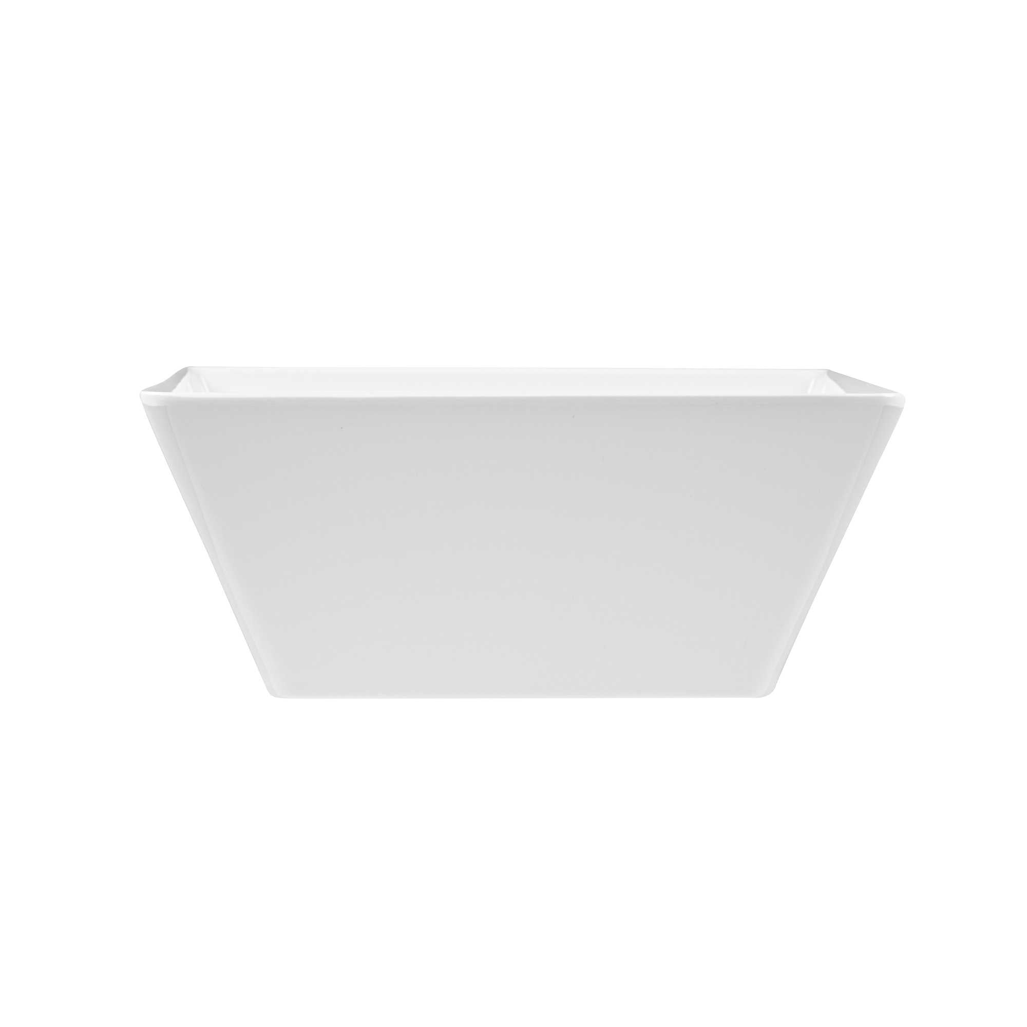 Voga 96 oz Square White Melamine Serving Bowl - Classic - 9 1/2" x 9 1/2" x 4" - 6 count box
