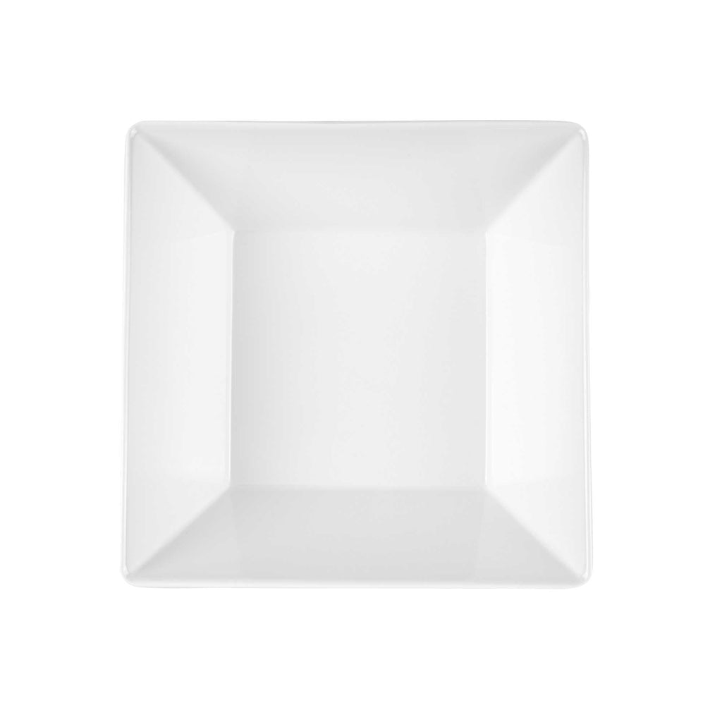 Voga 96 oz Square White Melamine Serving Bowl - Classic - 9 1/2" x 9 1/2" x 4" - 6 count box