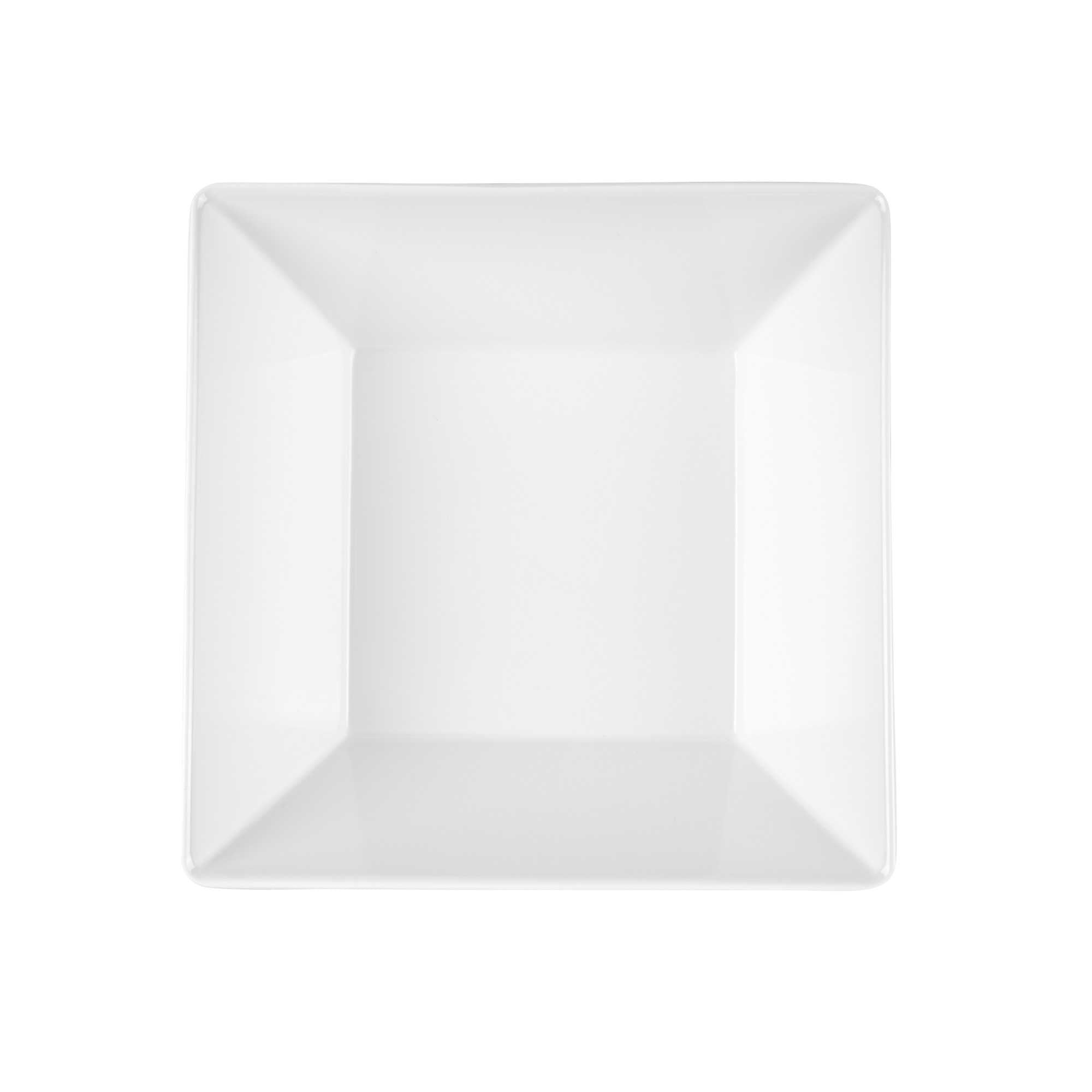 Voga 96 oz Square White Melamine Serving Bowl - Classic - 9 1/2" x 9 1/2" x 4" - 6 count box