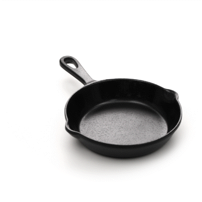 Voga 12 oz Black Melamine Serving Dish with Handle - Faux Cast Iron - 10" x 6 3/4" x 1 1/4" - 6 count box