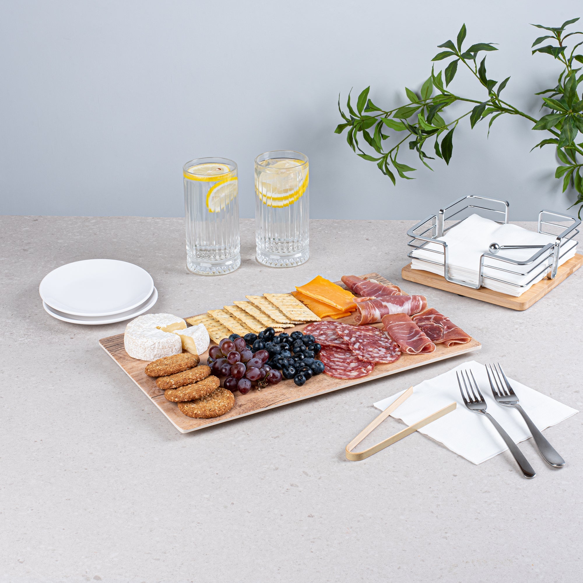 Voga Countryside Brown Melamine Serving Board - Faux Wood - 16" x 10" x 1/2" - 1 count box