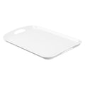 Voga Rectangle White Melamine Serving Tray - with Handles - 18" x 12 1/2" x 1 3/4" - 1 count box