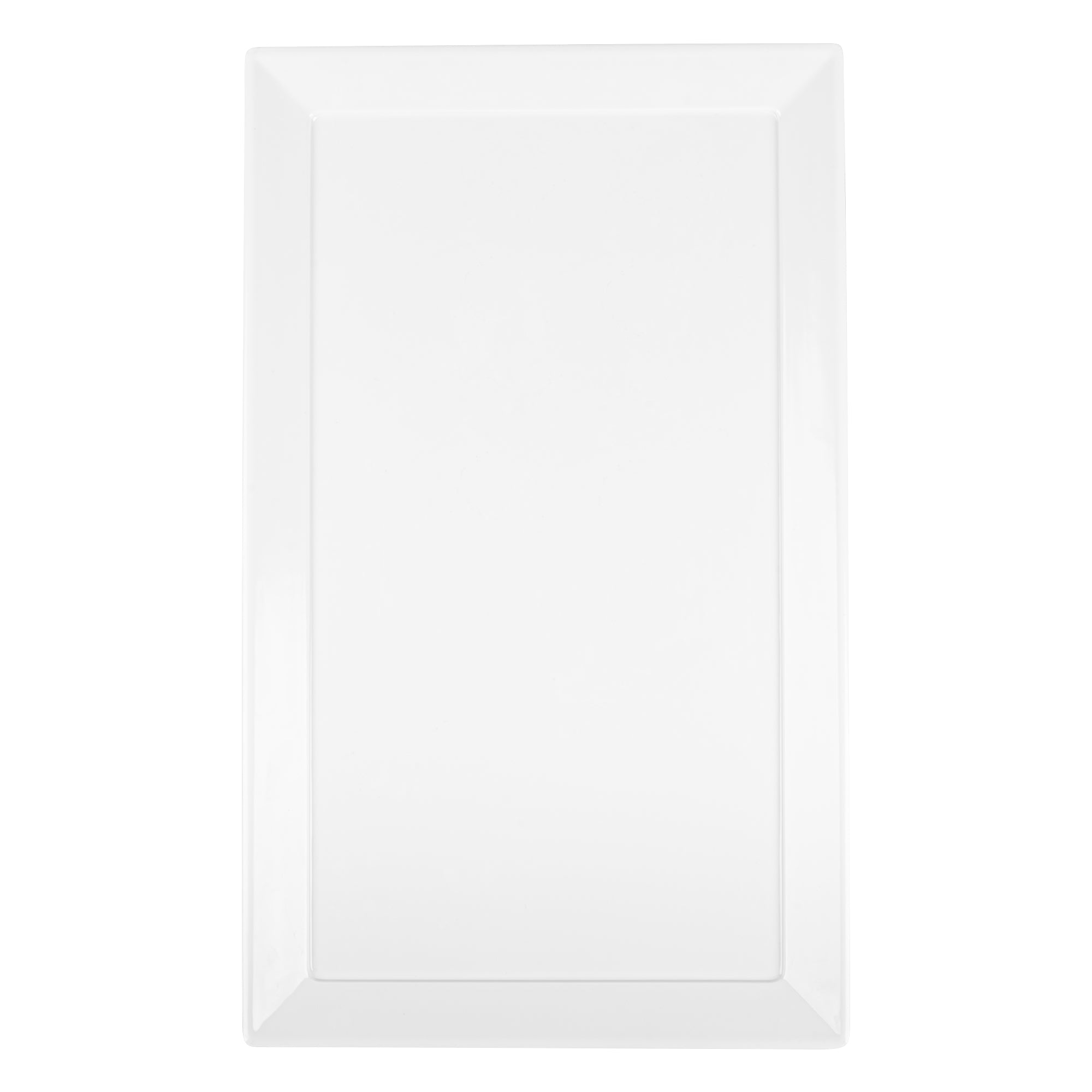 Voga Rectangle White Melamine Large Serving Tray - Classic - 20 3/4" x 12 1/2" x 1" - 1 count box