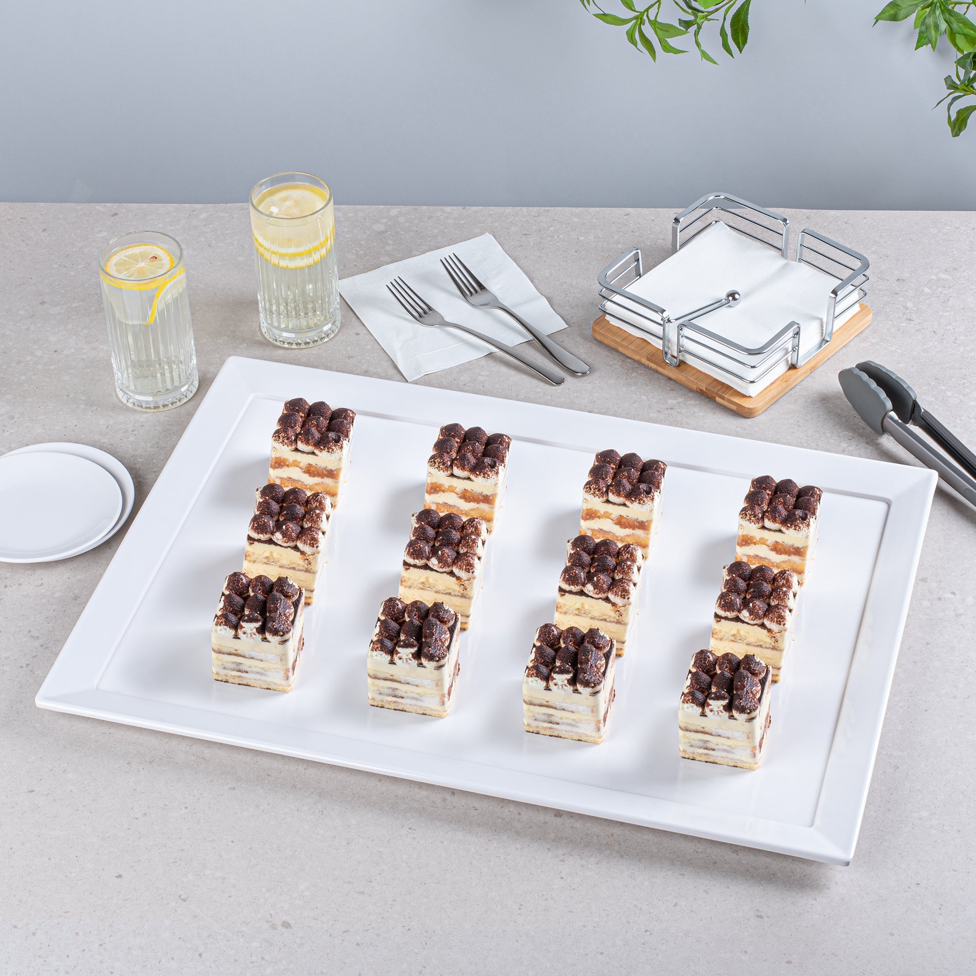 Voga Rectangle White Melamine Extra Large Serving Tray - Classic - 25 1/2" x 17 3/4" x 1" - 1 count box