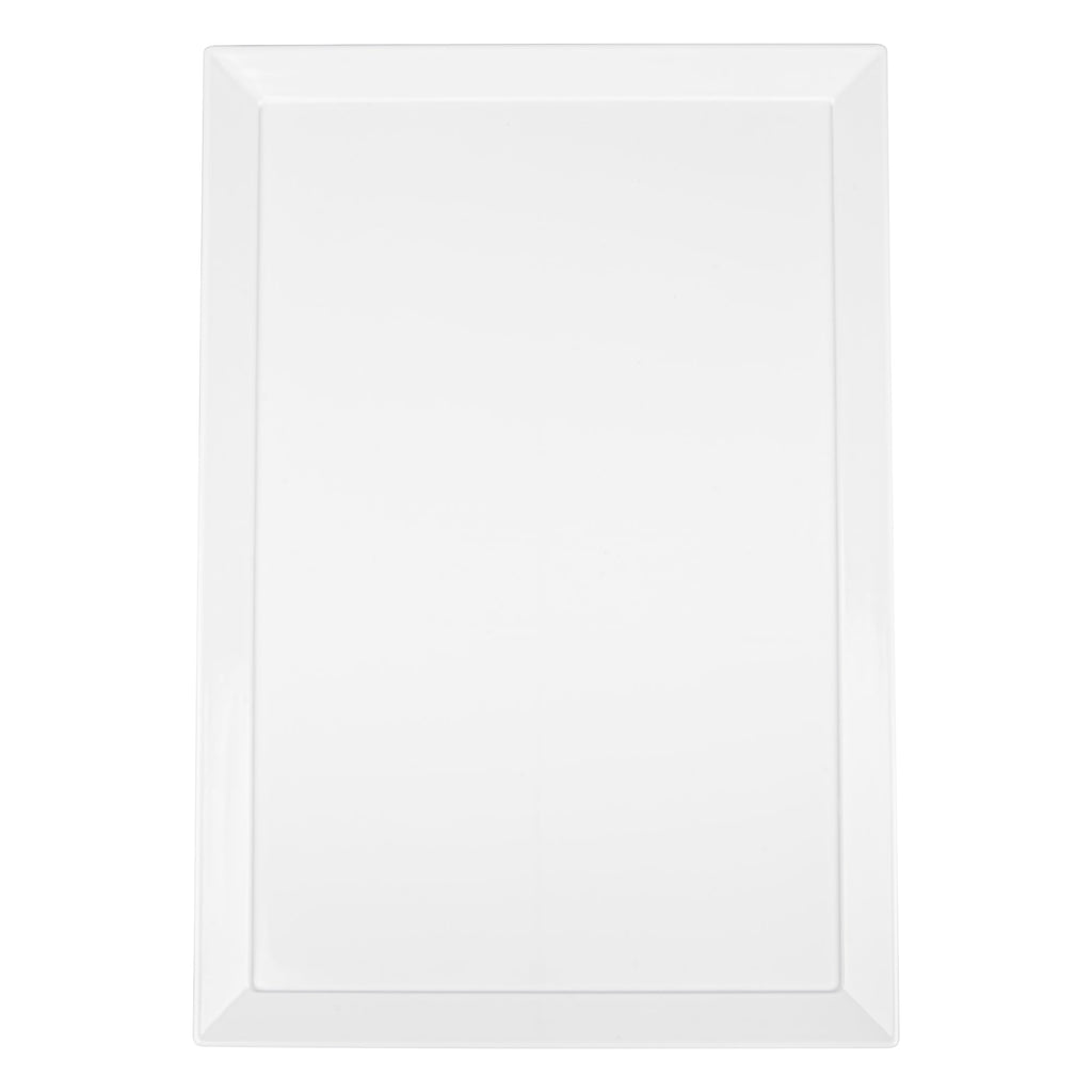 Voga Rectangle White Melamine Extra Large Serving Tray - Classic - 25 1/2" x 17 3/4" x 1" - 1 count box