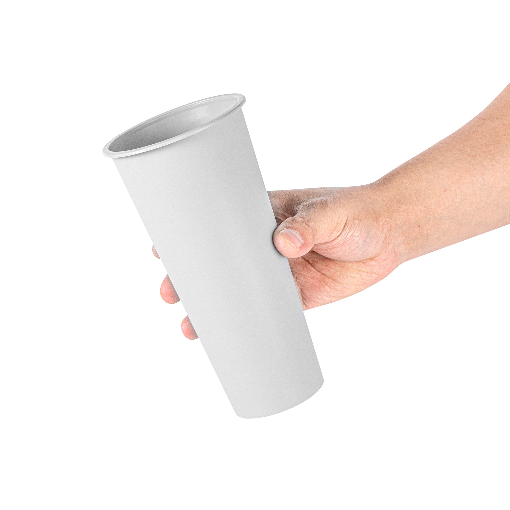 Bev Tek 24 oz Round Matte Gray Plastic Hot / Cold Drinking Cup - 3 1/2" x 3 1/2" x 7" - 100 count box