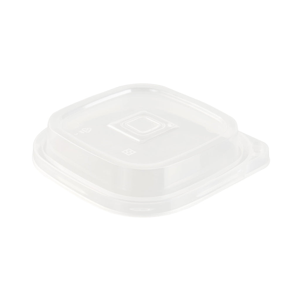 Asporto 17 oz Clear Plastic Salad To Go Cup - with Clear Lid and Fork - 3 1/2" x 3 1/2" x 4" - 100 count box
