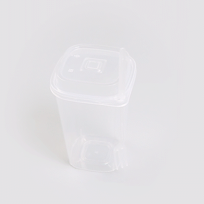 Asporto 24 oz Clear Plastic Salad To Go Cup - with Clear Lid and Fork - 2 3/4" x 2 3/4" x 5 3/4" - 100 count box