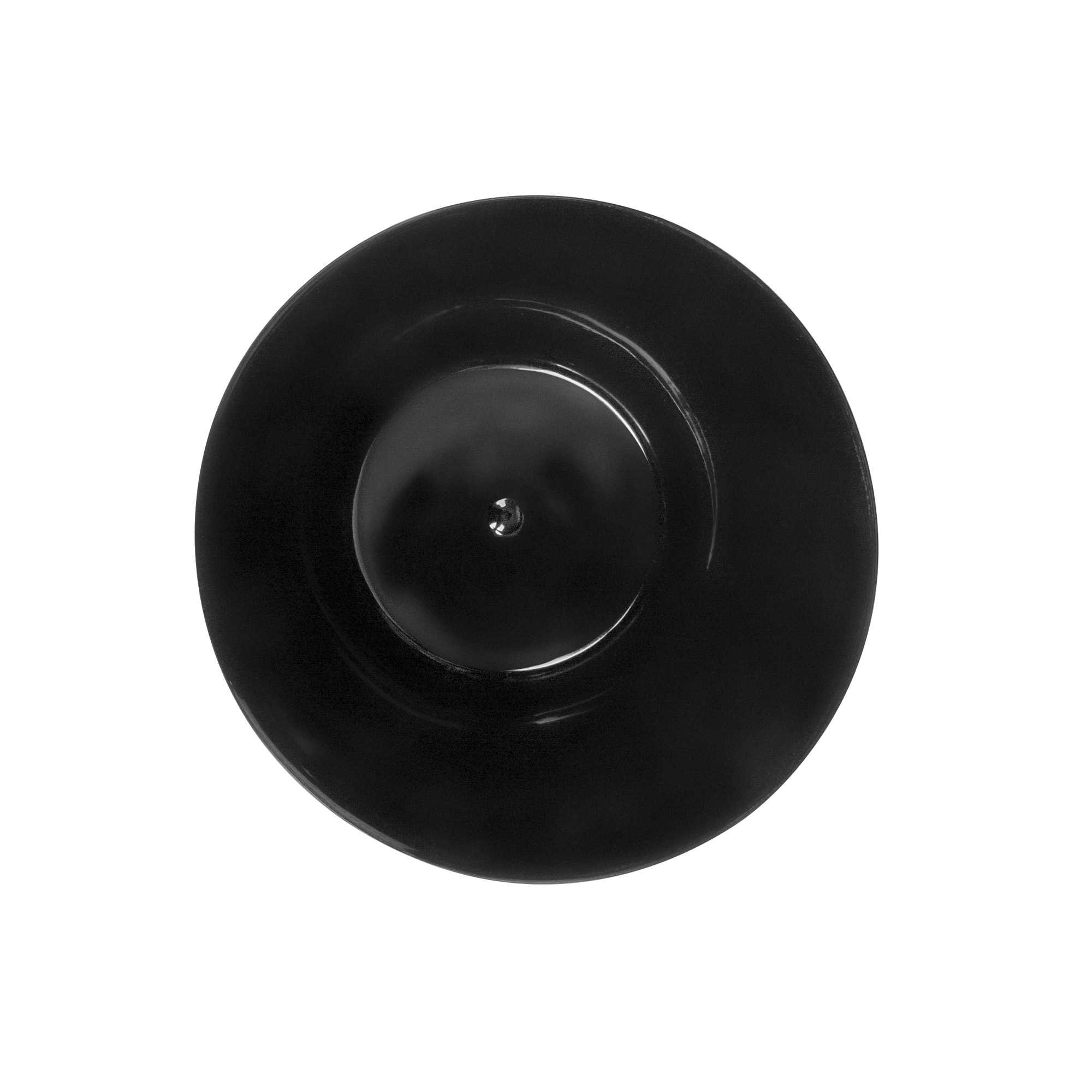 Mini Serve 5 oz Round Black Plastic Small Incline Bowl - 3 3/4" x 3 3/4" x 2 1/2" - 100 count box