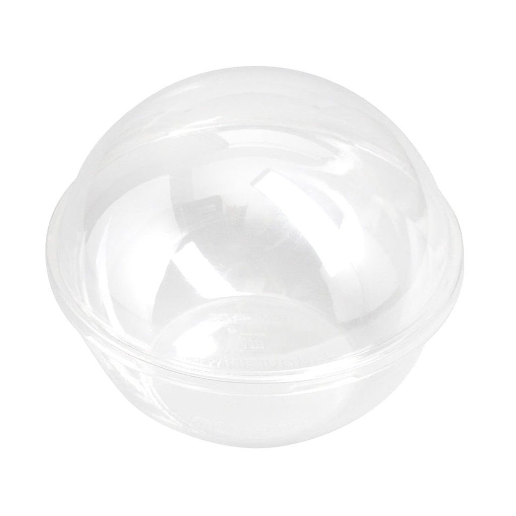 Thermo Tek 21 oz Clear Plastic Sphere Salad Container - with Dome Lid - 5 3/4" x 5 3/4" x 4 3/4" - 50 count box