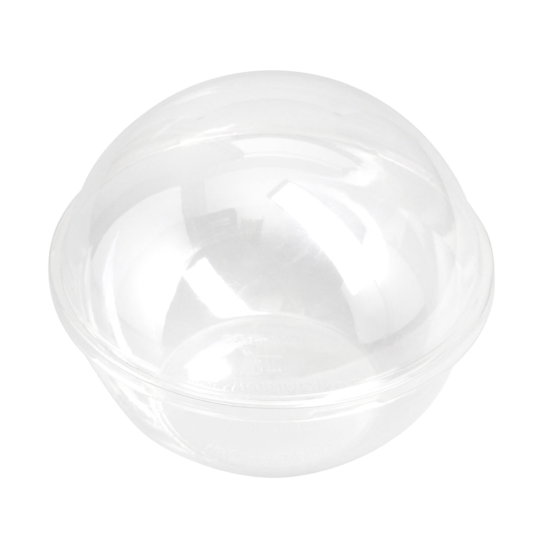 Thermo Tek 21 oz Clear Plastic Sphere Salad Container - with Dome Lid - 5 3/4" x 5 3/4" x 4 3/4" - 50 count box