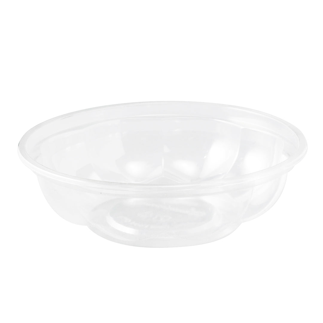 Thermo Tek 24 oz Clear Plastic Ergo-Grip Bowl - 6 3/4" x 6 3/4" x 2 1/4" - 50 count box