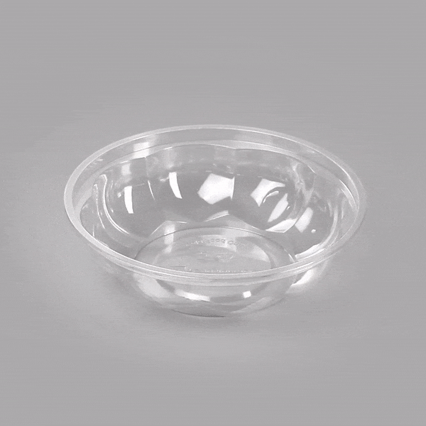 Thermo Tek 24 oz Clear Plastic Ergo-Grip Bowl - 6 3/4" x 6 3/4" x 2 1/4" - 50 count box