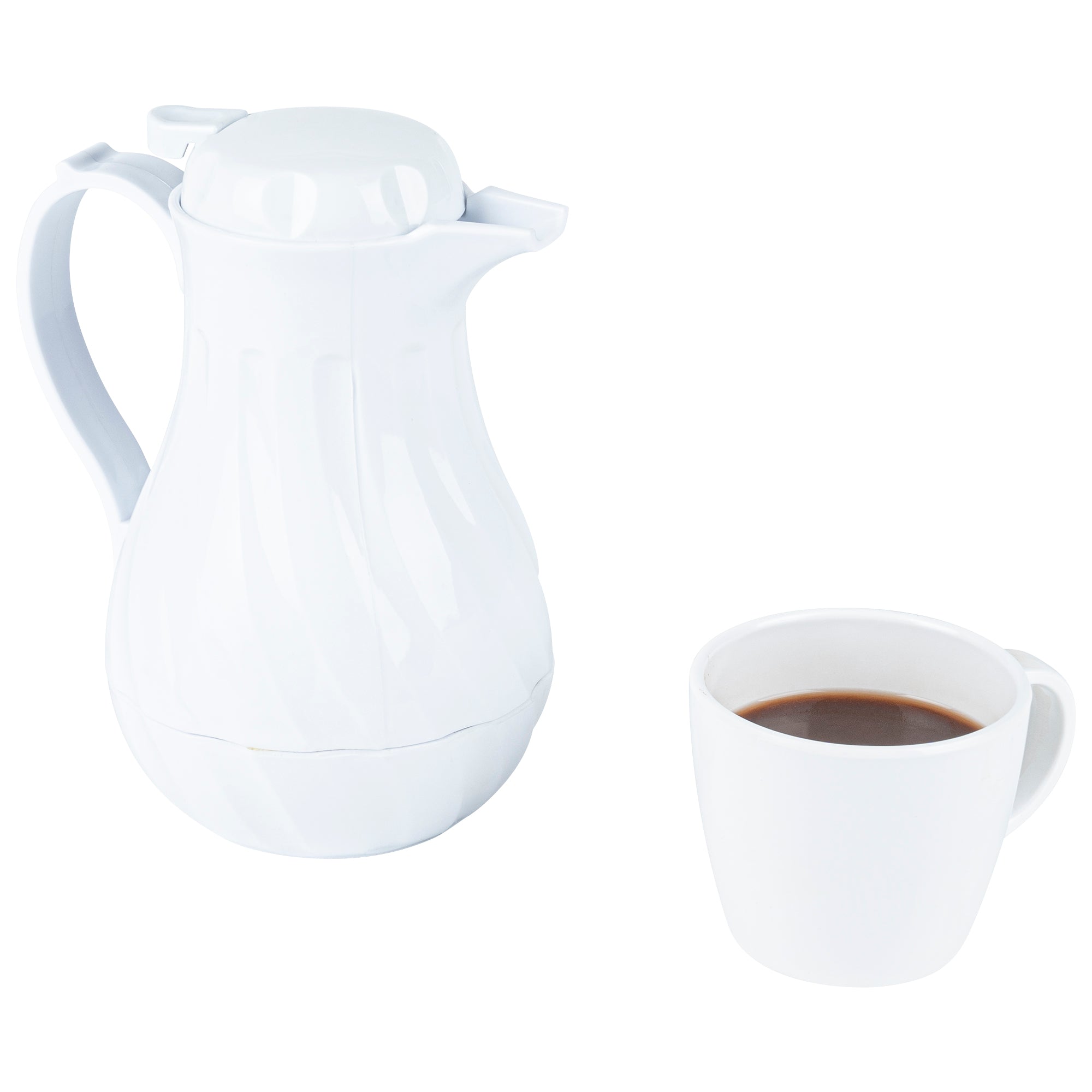 Restpresso 20 oz White Thermal Coffee Carafe / Server - 6 1/2" x 5" x 8" - 1 count box