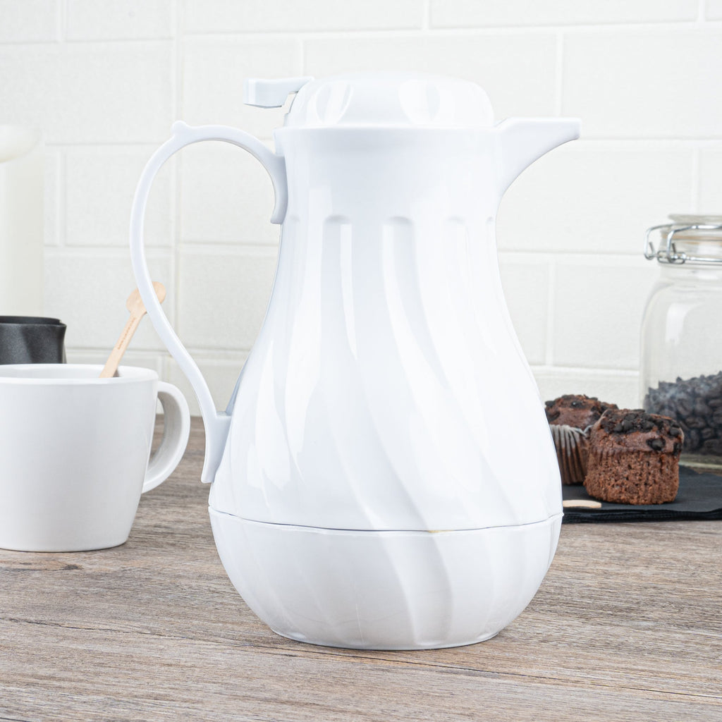 Restpresso 20 oz White Thermal Coffee Carafe / Server - 6 1/2" x 5" x 8" - 1 count box