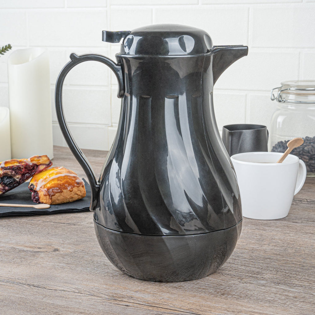 Restpresso 42 oz Black Thermal Coffee Carafe / Server - 8" x 6" x 10" - 1 count box