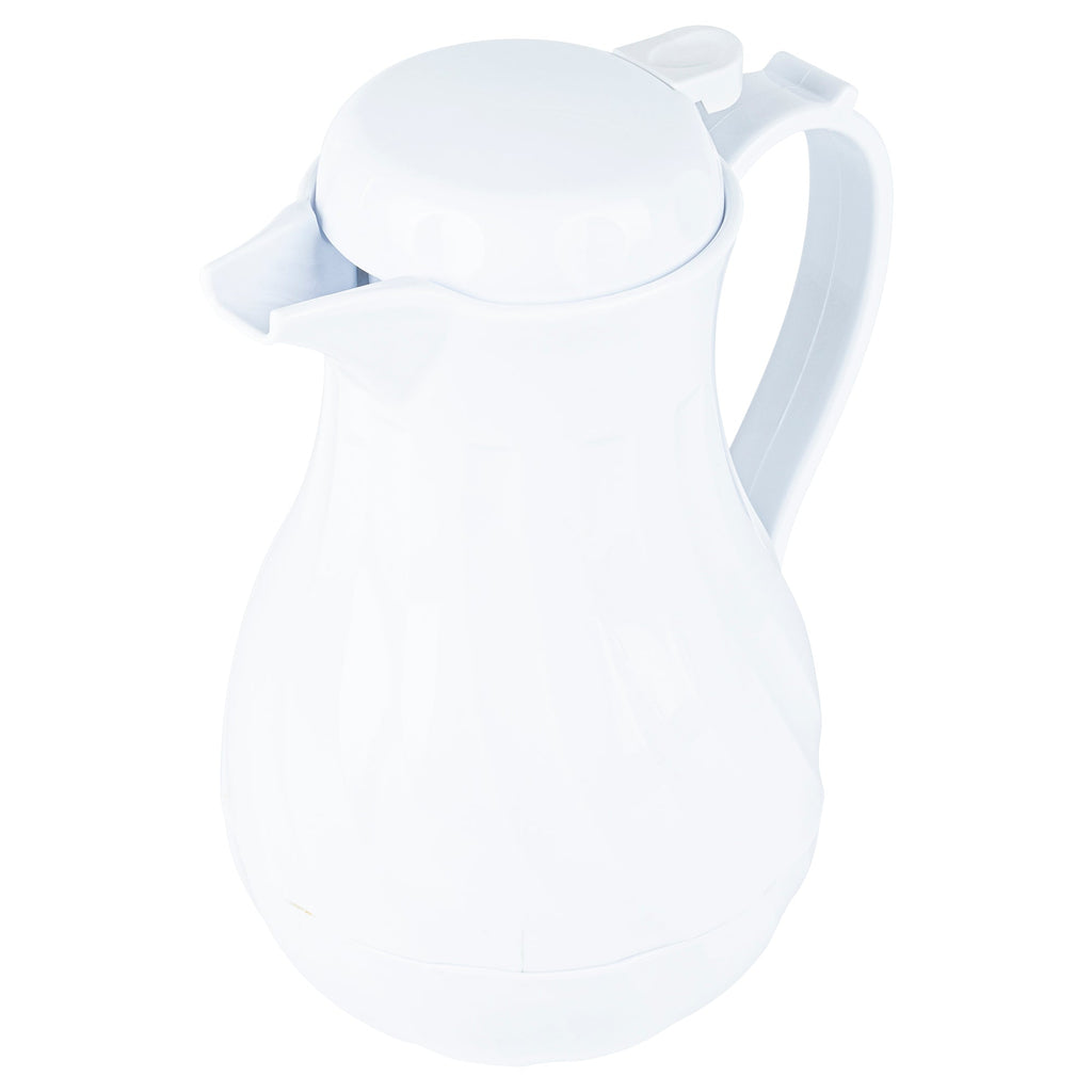 Restpresso 42 oz White Thermal Coffee Carafe / Server - 8" x 6" x 10" - 10 count box