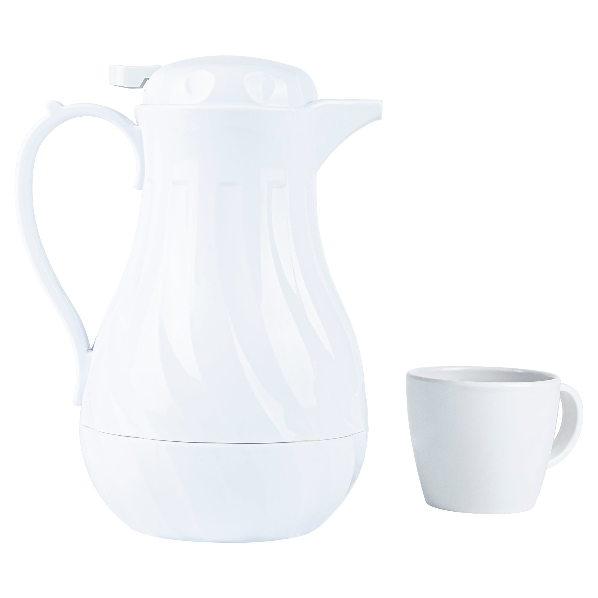 Restpresso 42 oz White Thermal Coffee Carafe / Server - 8" x 6" x 10" - 10 count box