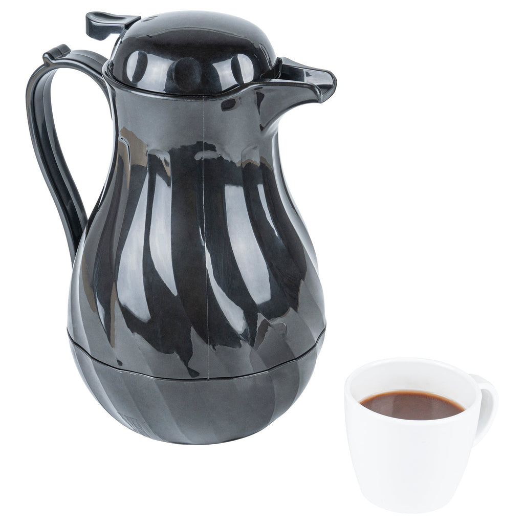 Restpresso 64 oz Black Thermal Coffee Carafe / Server - 8 3/4" x 6 1/4" x 11" - 1 count box