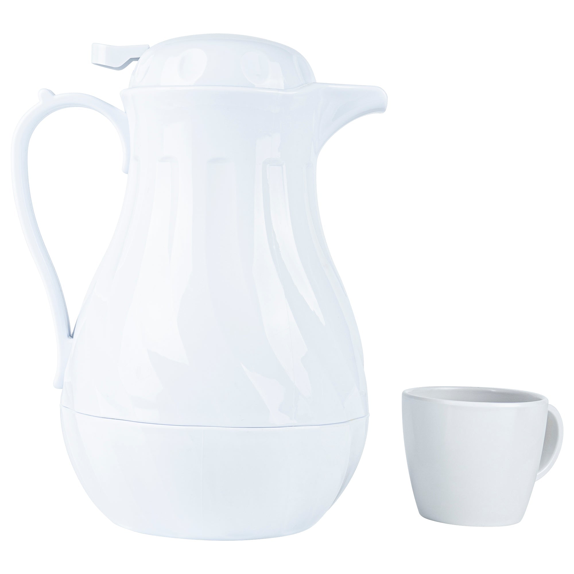 Restpresso 64 oz White Thermal Coffee Carafe / Server - 8 3/4" x 6 1/4" x 11" - 1 count box