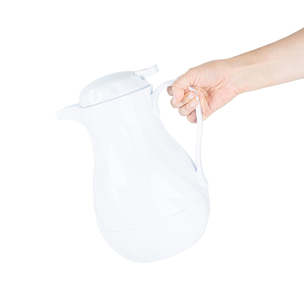 Restpresso 64 oz White Thermal Coffee Carafe / Server - 8 3/4" x 6 1/4" x 11" - 1 count box
